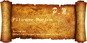 Pilinger Marica névjegykártya